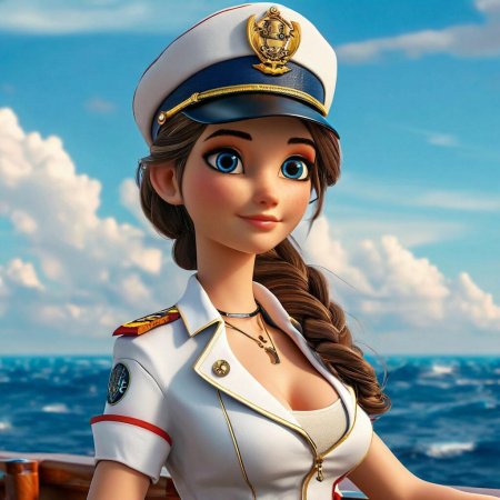 Девушка капитан корабля