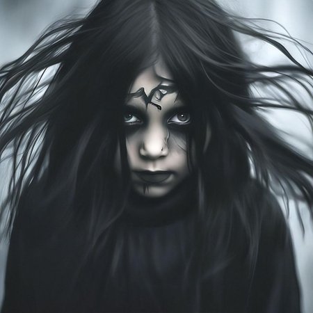 Девочка с черными волосами