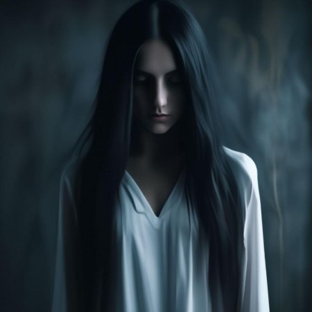 Девушка с длинными черными волосами