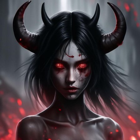 Красивая девушка демон
