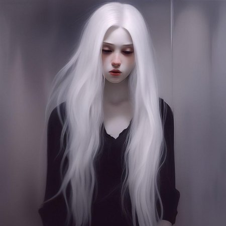 Длинные белые волосы