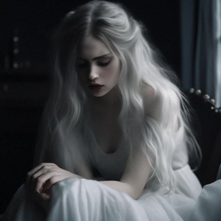 Девушка с белыми волосами