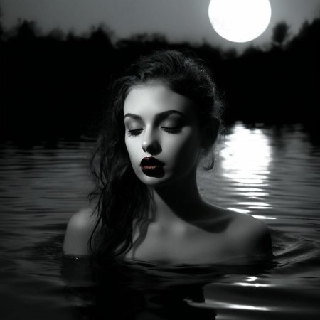 Девушка черно белая