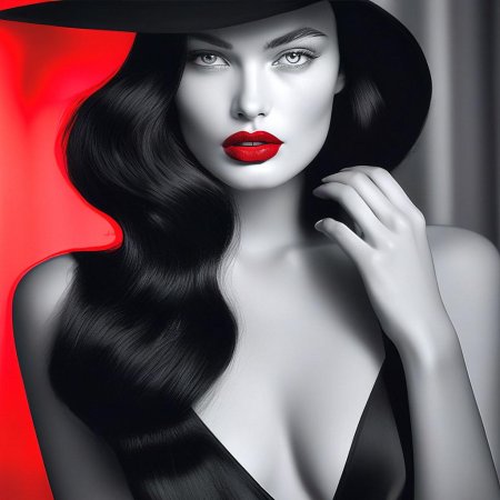 Девушка с красными губами