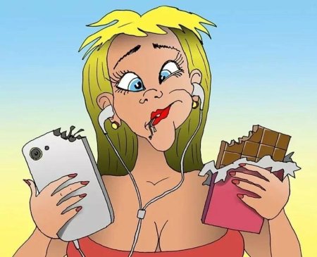 Карикатура девушки