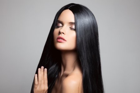 Черные блестящие волосы