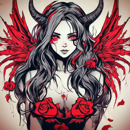 Тату эскизы девушки демоны