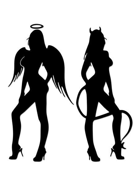 Ангел и демон силуэт