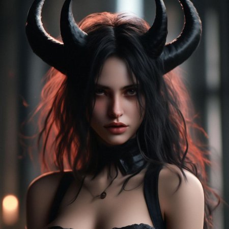 Девушка с рогами
