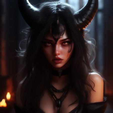 Арт девушка демон