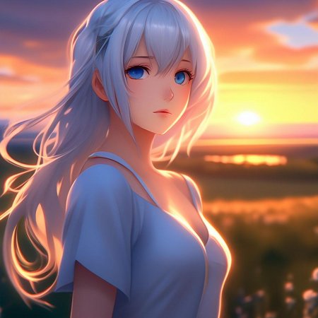 Красивая девушка аниме