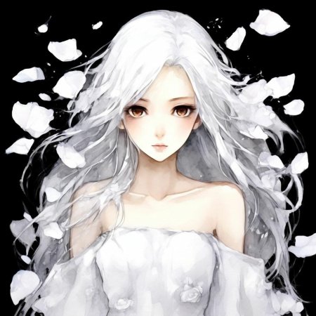 Белые длинные волосы