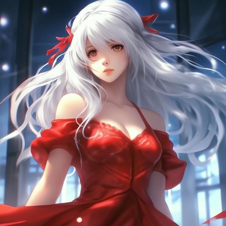 Белые волосы аниме