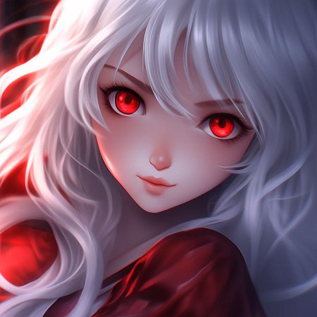 Аниме девушка с красными глазами