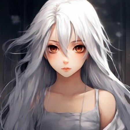 Девушка с белыми волосами аниме