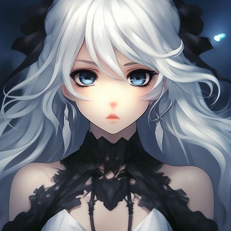Аниме девочка с белыми волосами