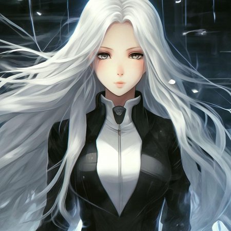 Девушка с длинными белыми волосами
