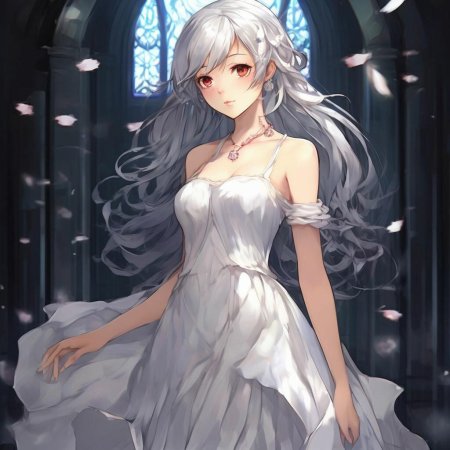 Девушка в платье аниме