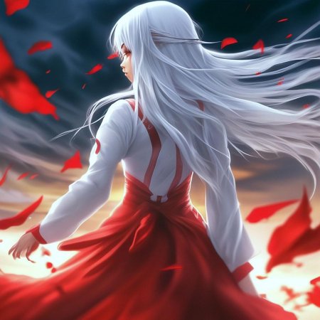 Девушка с длинными белыми волосами