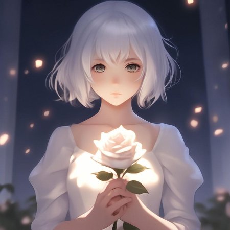 Белая аниме девочка