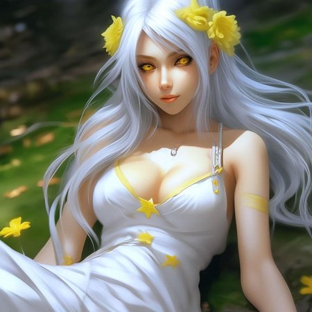 Эльфийка с белыми волосами