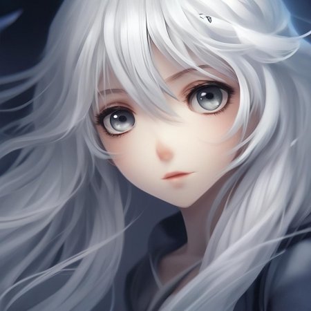 Беловолосая девушка аниме