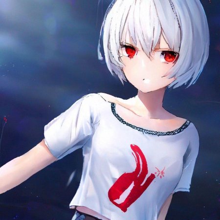 Девушка с короткими белыми волосами