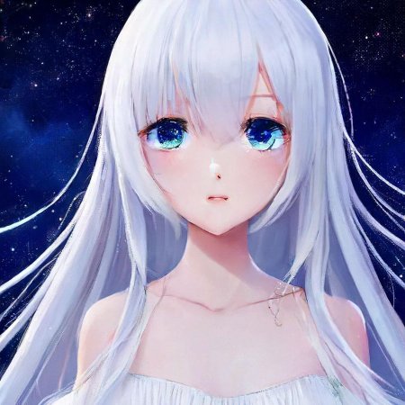 Девушка с белыми волосами и голубыми глазами