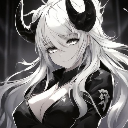 Аниме девушки демоны с черными волосами