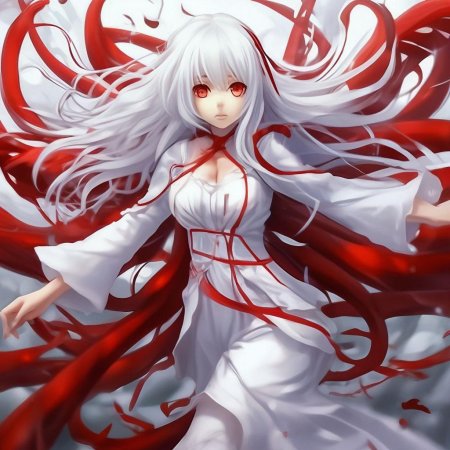 Аниме белые волосы