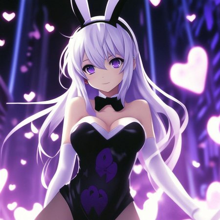 Аниме девушка фиолетовая