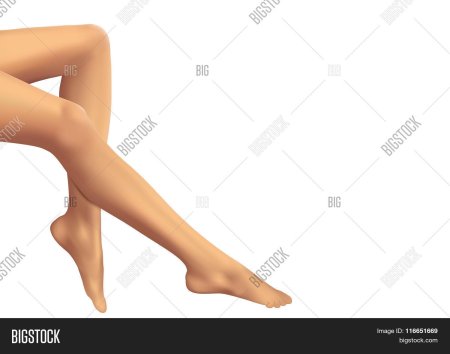 Женские ноги на белом фоне