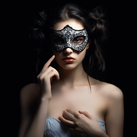 Девушка в маскарадной маске