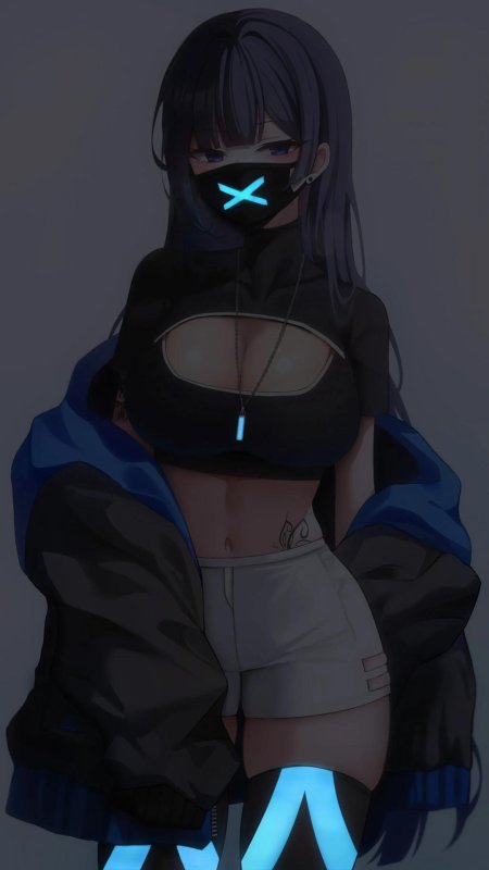 Аниме девушка в маске