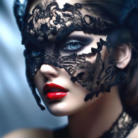Девушка в кружевной маске
