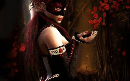 Девушка в карнавальной маске