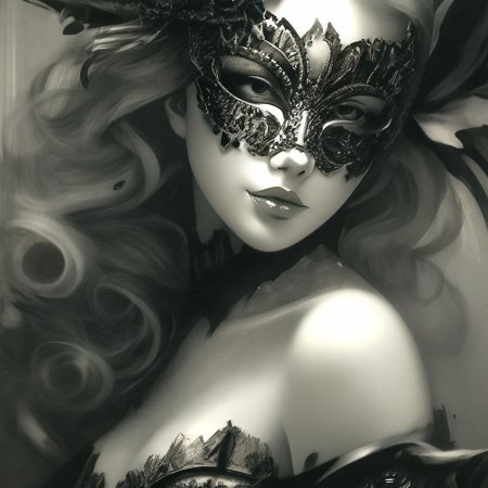 Девушка в маскарадной маске