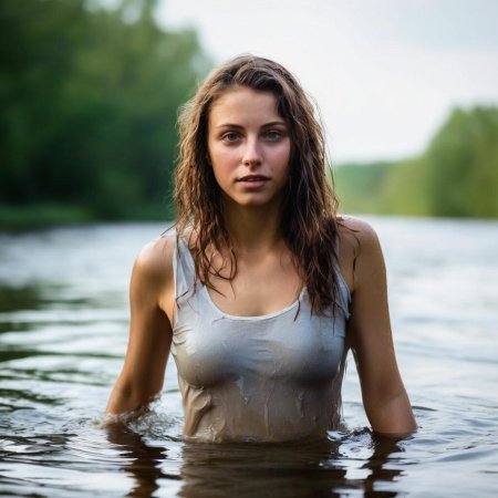 Красивые девушки в мокрых футболках