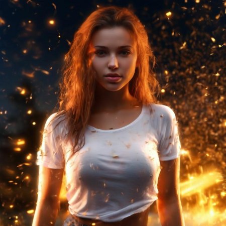 Девушка в мокрой футболке