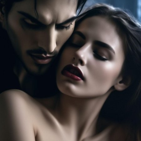 Вампир кусает девушку