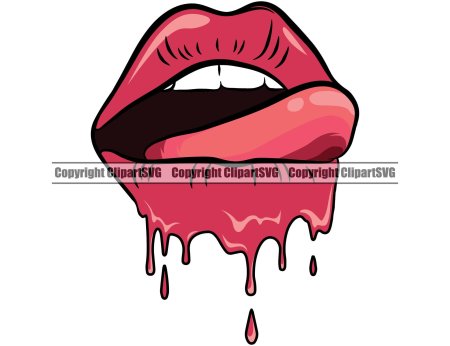 Губы с зубами вампира