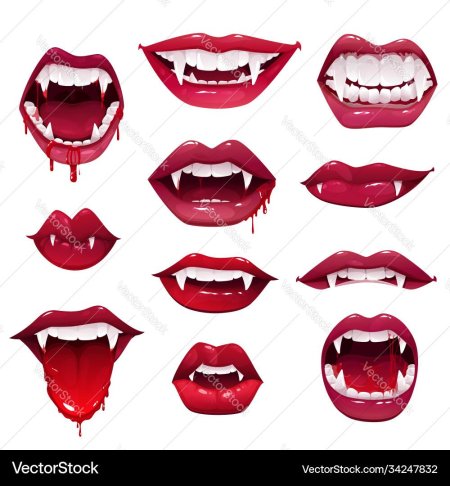 Аниме губы с клыками