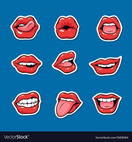 Открытый рот стикер