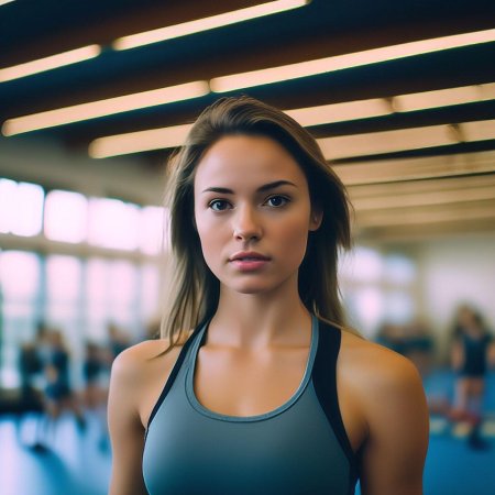 Красивая девушка в спортзале