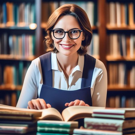 Женщина в библиотеке
