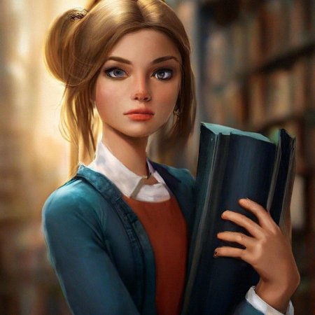 Девушка в библиотеке