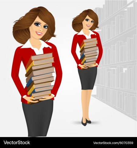 Библиотекарь на белом фоне