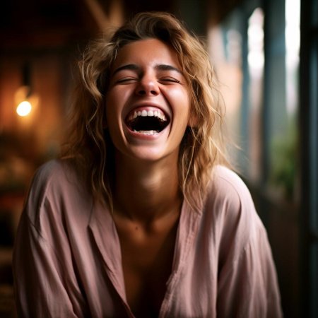 Человек смеется