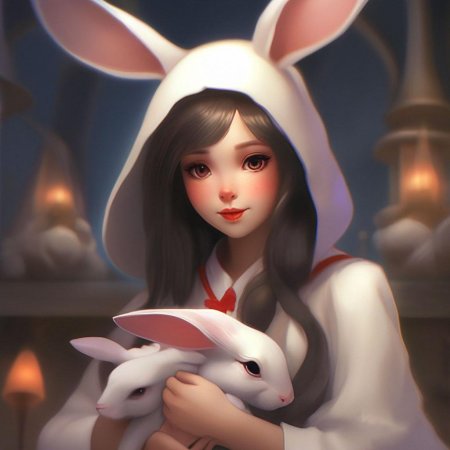 Девушка кролик арт