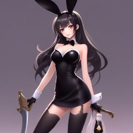 Аниме девушка зайка